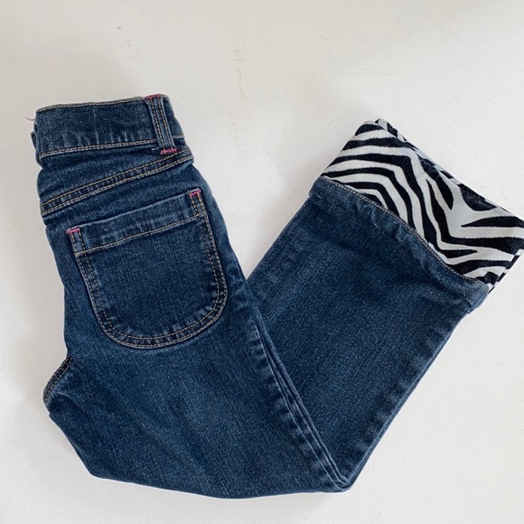 Gymboree Wild One Cuffed Zebra Jeans. - Picture 1 of 7